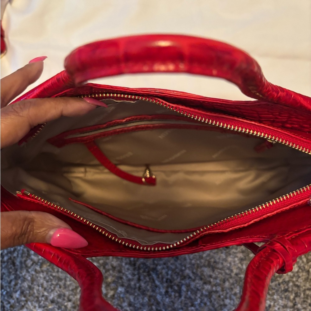 Brahmin Red Glossy Tote Bag with Structured Design Brand New without the tags